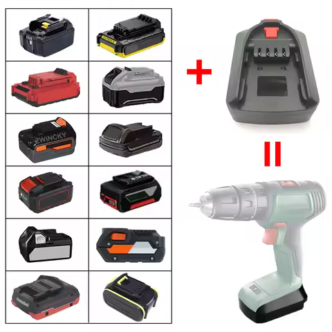 Battery Adapter for Makita/Dewal/Milwaukee/Bosch/Worx/Kress/Metabo/Ridgid/Hitachi/Devon/Stanley 18V 