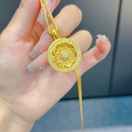 Diamond Lotus Compass Necklace