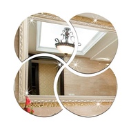 4pcs 3D Removable Mirror Wall Sticker Round Mirror Puzzle Sticker for Living Room Bedroom Window Dec