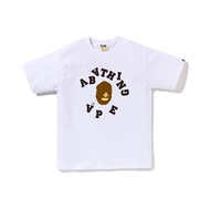2024 Bape แขนสั้นครึ่งสำหรับทั้งหญิงและชายแฟชั่นหัวเป็นคู่หัวแบรนด์เสื้อแขนสั้นแฟชั่นสไตล์ญี่ปุ่นแท้