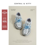 【星恩奇】CENTRAL KITTY厚底銀色老爹鞋女款2025新款夏季透氣