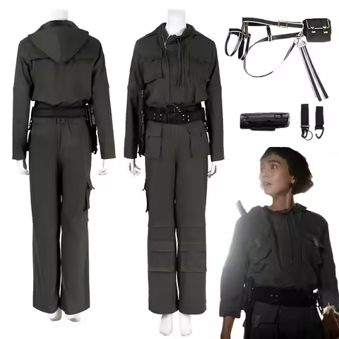 Fantasy TV Alien For Earth Wendy Cosplay Black Workwear Costume Set T-shirt Accessories Clothes Outf