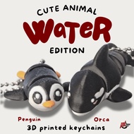 Cute Animal Water Version Keychain (Penguin Orca)