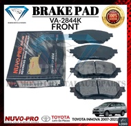 NUVO PRO BRAKE PAD TOYOTA INNOVA 2017-2021 FRONT SET PART NO: VA-2844K "NUVO-PRO JAPAN BRAND"