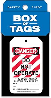 Accuform Lockout Tags, Box of 200 Tags, Do Not Operate, US Made OSHA Compliant Tags, Tear & Water Re