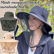 Mosquito-proof Hat with Face Mask - Breathable Insect Bee  Protection Wide Brim Sunscreen Fishing Ha