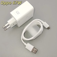 OPPO 67W Charger SuperVOOC EU US Fast Charging Power Adapter Type C Cable For OPPO Find N3 N2 Reno 1