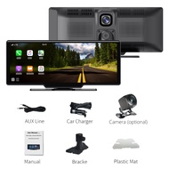 XUDA 10.26 นิ้ว 4K DVR Wireless CarPlay และ Android Auto Portable Dash Cam Bluetooth Audio Dual Lens