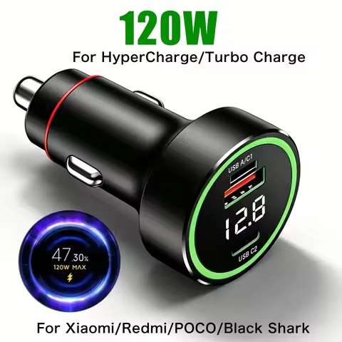 For XiaomI Redmi POCO Black Shark 120W Hypercharger car charger phone tablet laptop watch book Turbo