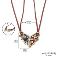 Arcane Vi Caitlyn Couple Necklace Fashion Copper Heart Puzzle Lock Key Pendant Couple Necklace for L