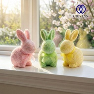 GIOVANNI Easter Bunny Ornament, Novelty Handmade Rabbit Easter Figurine, Vintage Simulation Bunny Cu