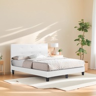 Wesley Divan Bed Frame + 4 Inch Legs | Faux Leather Bed | Queen Size | Drawer Bedframe- Free Delivery + Assembly