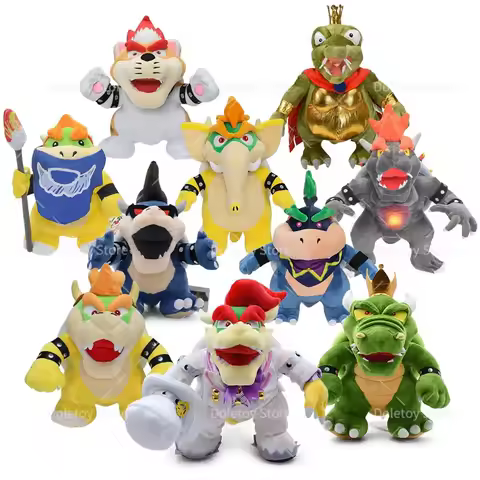 10 Styles Bros Game Plush Wonder Bowser Jr Meowser King K.Rool Fury Bowser Anime Stuffed Cartoon Pel