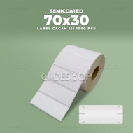 Semi-coated Shredded Label 70x30mm 70x30 Barcode Sticker 70 x 30 mm contents 1000 Pcs