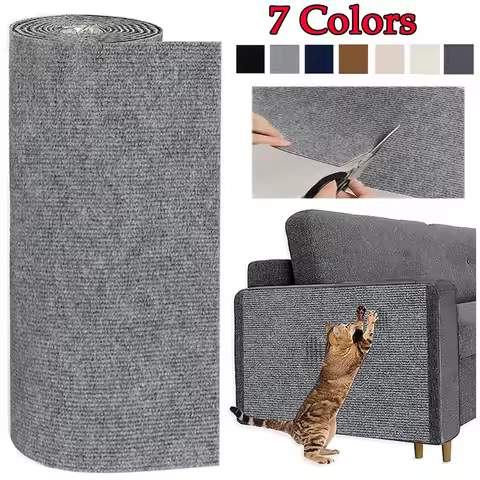 Cat Scratcher Sofa Protector Cats Scratcher Pad Board Protection Trimmable Self-adhesive Carpet DIY 