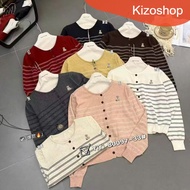 Women's long-sleeved round neck button-down sweater with embroidered hem from Guangzhou, medium form