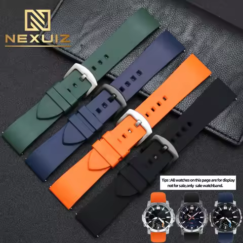 Fluororubber Watchband For Casio EDIFICE ECB-20 EQB-800BL 500 900 EFR-303 304 Silicone WatchStrap Wa