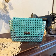 四疊編織小斜背包