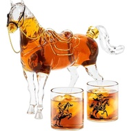Christmas Gifts for Men Dad, Kollea Horse Shaped Whiskey Decanter Set with 2 Cowboy Glasses, Liquor 