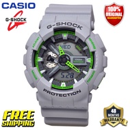 Original G-Shock GA110 Men Sport Watch Japan Quartz Movement Dual Time Display 200M Water Resistant Shockproof and Waterproof World Time LED Auto Light Sports Wrist Watches with 4 Years Warranty GA-110TS-8A3 (Free Shipping Ready Stock)