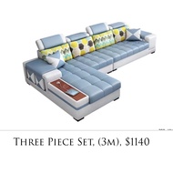 Sofa Collection - PU Leather Real Cow Leather Fabric Solid Wood, Electrical Massage, 1 2 3 4 Seater