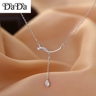 sterling silver 925 original nacklace Smile drop pendant tassel clavicle chain girlfriend birthday g