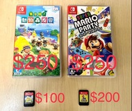 動森$250 Mario party$250 Pokemon let’s go$100  Mario bros u deluxe$200