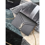 Real Shot YSL Saint Laurent Cassandra Classic Lychee Grain Cowhide Shoulder Chain Bag Handbag