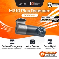 70mai M310 Plus Front Dashcam | Super Night Vision | Buffered Emergency Recording | Voice & App Cont