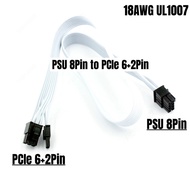 White PCIe 8Pin 6+2Pin Graphic Card GPU Power Cable for Seasonic FOCUS GX-1000 GX-850 GX-750 WHITE E
