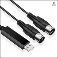 Nchu สายเคเบิล USB MIDI เชื่อมต่อตัวแปลง USB กับสาย MIDI เข้า-Out ใช้งานได้กับคอมพิวเตอร์แล็ปท็อปเพื