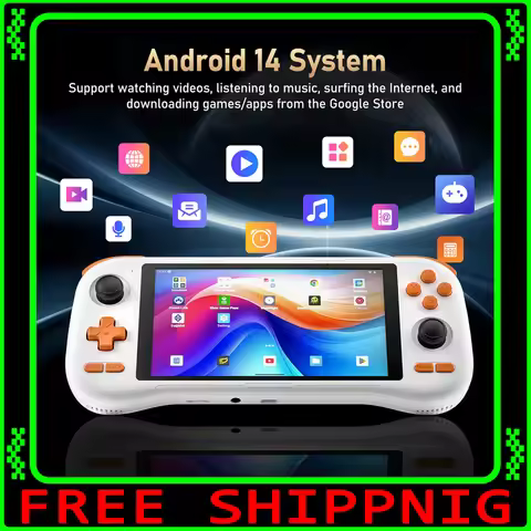 KINHANK K56 Handheld Game Console 5.5'' Touch Screen 50 Emulators for PS1/PSP/DC/SS Android 14 5000m
