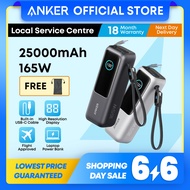Anker Laptop Power Bank 25000mAh 165W Fast Charging Built-in Dual USB C Cable Portable Charger A1695