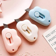 12-Pack Portable Pencil Sharpener Office Utility Knife with Holes Letter Opener Mini Cutter Cloud-Shaped Stationery Knife