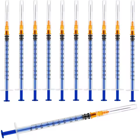 1ml/cc plastic Luer sliding syringe, with 25Ga and cap, individually packaged, suitable for scientif