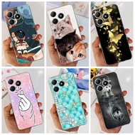 For Realme C63 Case Realme C61 Cover RMX3939 Soft Casing Fashion Butterfly Transparent Silicone Bump