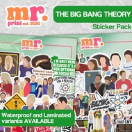 BIG BANG THEORY INSPIRED STICKERS BBT SHELDON WATERPROOF STICKERS