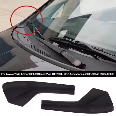 Car Front Side Windshield Cowl Grille Outer Cover Extension Trim for Nissan Versa 07-12 D50 R50 12-1