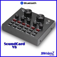 SoundCard V8 Bluettoth Audio untuk HP PC Mac Live Broadcast Karaoke Smule WeSing