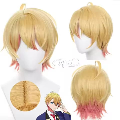 ND Aqua Hoshino Cosplay Wigs Oshi no Ko Anime Cosplay Blonde Hair Wig for Comic Con Coser Costume Pa
