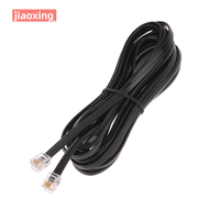 Jiaoxing เครื่องจั๊มสายเคเบิลกล้องโทรศัพท์หัวคริสตัล Kabel ลวดแบน6P6C ST-4 RJ12 1 2 3 5เมตรระบบนำทาง