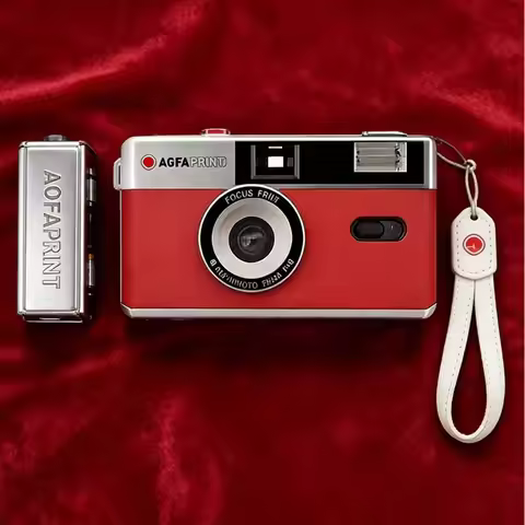 Retro Film Camera Cassic New Agfa Non Disposable Film Camera Film Fool With Flash 135 Point And Shoo