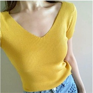baju rajut wanita leher v \ baju rajut kerah v wanita / baju rajut wanita korea leher v / baju wanit