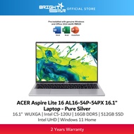 ACER Aspire Lite 16 AL16-54P-54PX Laptop - 16" WUXGA IPS/C5-120U/16GB DDR5/512GB SSD/Intel UHD/Windo