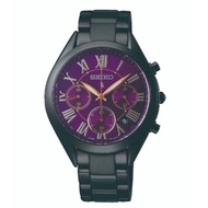 Seiko Lukia SRWZ15P1 Ladies Quartz Chronograph Black-Tone Stainless Steel Bracelet Watch