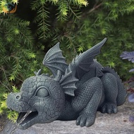 Fountain Dragon Statue Resin Spouting Water Dragon Sculpture Weatherproof Realistic Water Spouting D