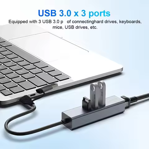 1000Mbps Ethernet Lan Adapter USB Type C Gigabit Ethernet Adapter USB 3.0 Network Card to RJ45 Lan H