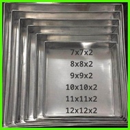 SQUARE BAKING PAN ALUMINUM 6x6 7x7 8x8 9x9 10x10 12x12 height 2" | BROWNIE PAN TRAY