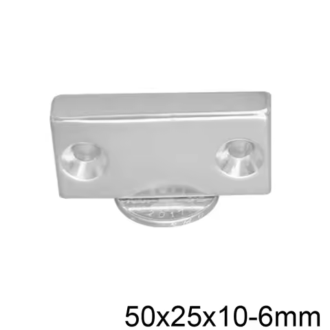 50x25x10-6 Power Magnet 50x25x10mm Hole 6mm Strong Square Magnet 50*25*10 mm 2holes 6mm For Home Ref
