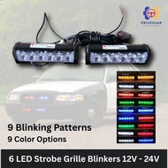 Federal Signal Strobe Blinker Light 2pcs 6 LED with Flashing Modes (12V - 24V)